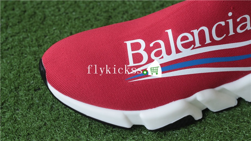 Balenciaga Pattern Speed Trainer Sock Red